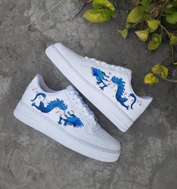 Plum Blossom Dragon Pink Blue Custom Air Force 1 - view 2
