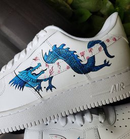 Plum Blossom Dragon Pink Blue Custom Air Force 1 - view 4