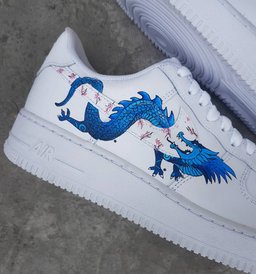 Plum Blossom Dragon Pink Blue Custom Air Force 1 - view 3