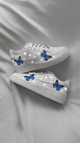 Silvery Star Blue Butterfly Custom Air Force 1