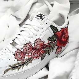 Embroidery Rose Red  Custom Air Force 1 - view 2