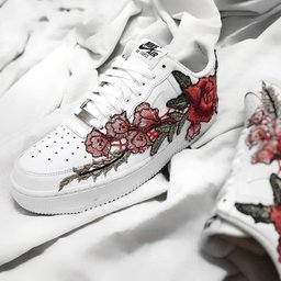 Embroidery Rose Red  Custom Air Force 1 - view 3
