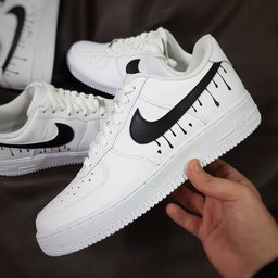 Dripping Swoosh Black Custom Air Force 1 - view 2