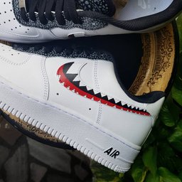 Jagged Black Red Custom Air Force 1 - view 2