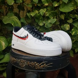 Jagged Black Red Custom Air Force 1 - view 4