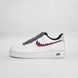 Jagged Black Red Custom Air Force 1 - view 5