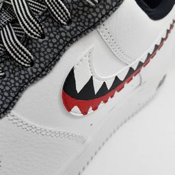 Jagged Black Red Custom Air Force 1 - view 6