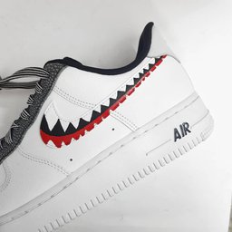 Jagged Black Red Custom Air Force 1 - view 7