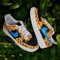 Leopard Pattern Black Blue Brown Custom Air Force 1 - view 4