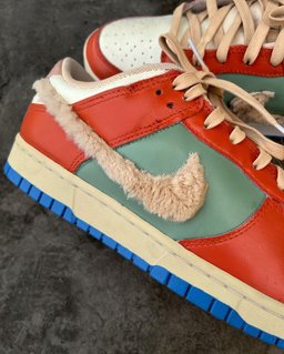 Hairy Swoosh Orange Light Green White Custom Air Force 1 - view 4