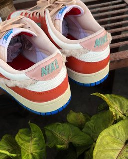 Hairy Swoosh Orange Light Green White Custom Air Force 1 - view 3