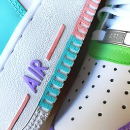 Purple Pink Black White Custom Air Force 1 - view 3