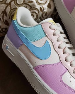 Blue Purple Pink Gold Custom Air Force 1 - view 2