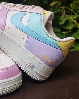 Blue Purple Pink Gold Custom Air Force 1 - view 3