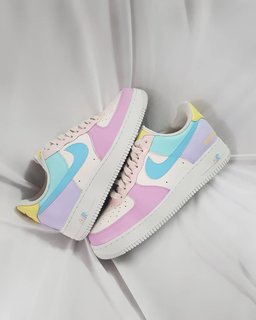 Blue Purple Pink Gold Custom Air Force 1 - view 7