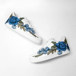 Embroidery Rose Blue Custom Nike Air Force 1 - view 2