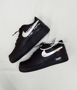 All Black Red White Font Custom Air Force 1 - view 3