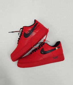 All Black Red White Font Custom Air Force 1 - view 4