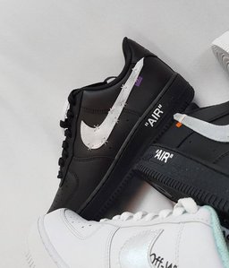 All Black Red White Font Custom Air Force 1 - view 6