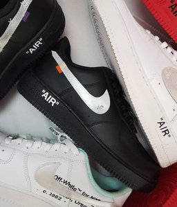 All Black Red White Font Custom Air Force 1 - view 7