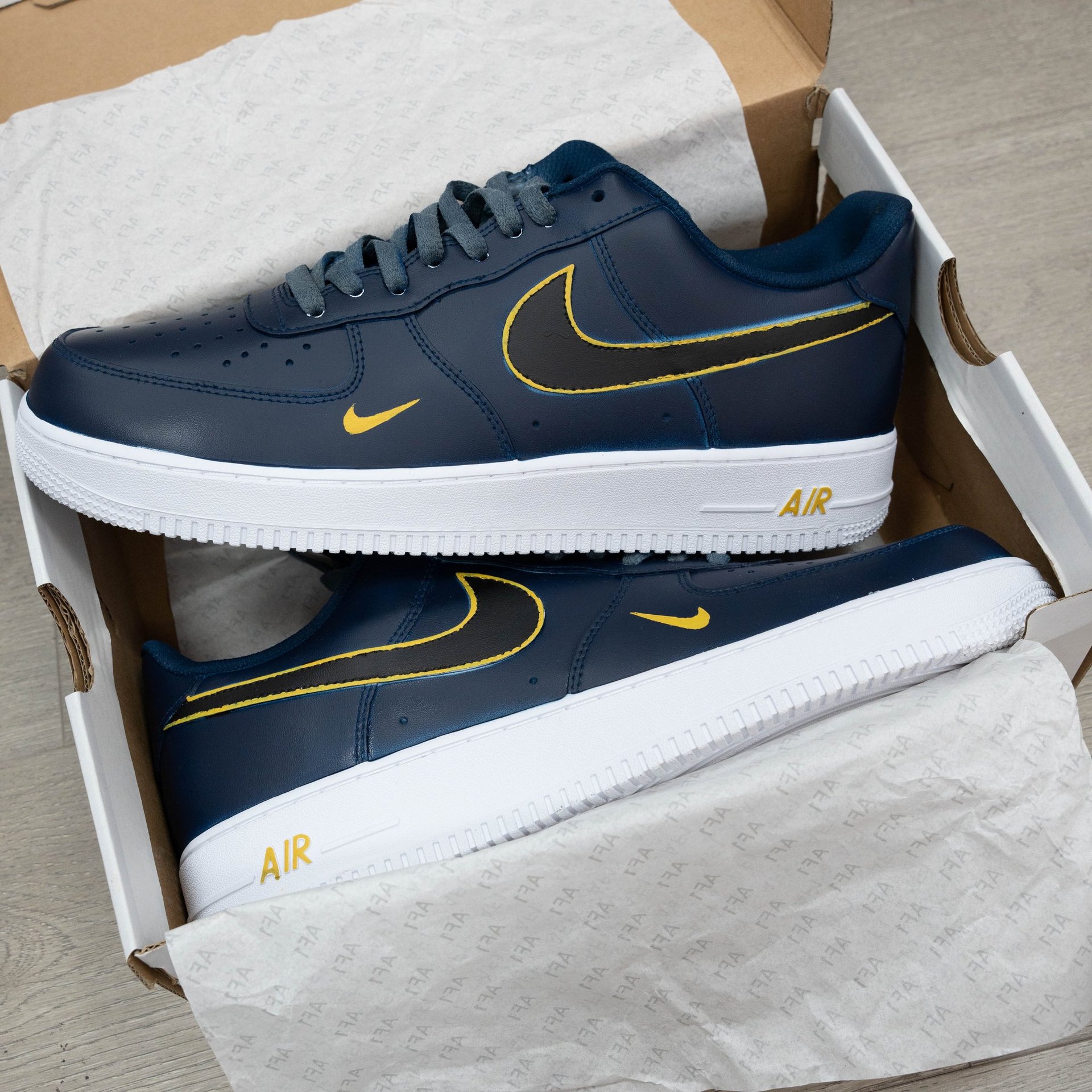 Dark Blue Yellow Custom Air Force 1