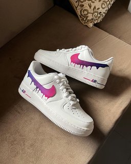 Purple Pink Dripping Swoosh  Custom Air Force 1 - view 2