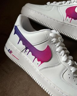 Purple Pink Dripping Swoosh  Custom Air Force 1 - view 3