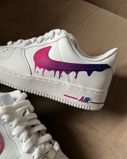 Purple Pink Dripping Swoosh  Custom Air Force 1 - view 4