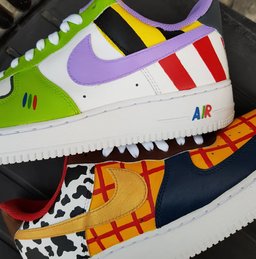 Graffiti Contrasting Purple Black Green Blue Green Yellow Custom Air Force 1 - view 2