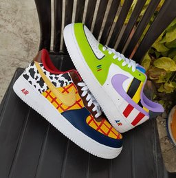 Graffiti Contrasting Purple Black Green Blue Green Yellow Custom Air Force 1 - view 3