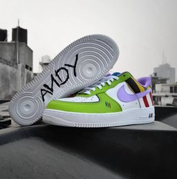 Graffiti Contrasting Purple Black Green Blue Green Yellow Custom Air Force 1 - view 4