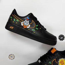 Cartoon Duck Money Black Green Custom Air Force 1 - view 2