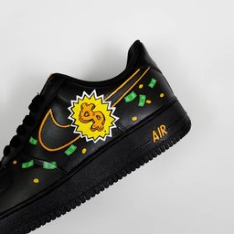 Cartoon Duck Money Black Green Custom Air Force 1 - view 5