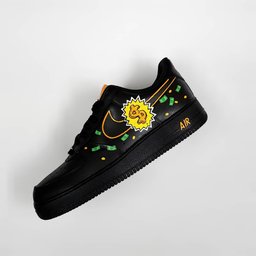 Cartoon Duck Money Black Green Custom Air Force 1 - view 6