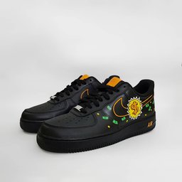 Cartoon Duck Money Black Green Custom Air Force 1 - view 7