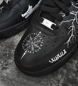 Cartoon Magiac Word Wizard Lightning Black White Custom Air Force 1 - view 3