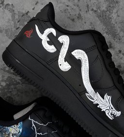 Cartoon Magiac Word Wizard Lightning Black White Custom Air Force 1 - view 4