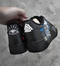 Cartoon Magiac Word Wizard Lightning Black White Custom Air Force 1 - view 5