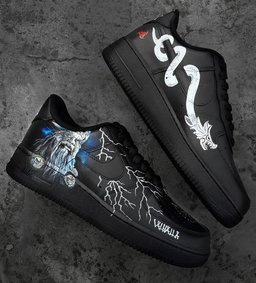 Cartoon Magiac Word Wizard Lightning Black White Custom Air Force 1 - view 6