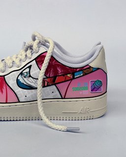 Coconut tree Pink White  Custom Air Force 1 - view 3