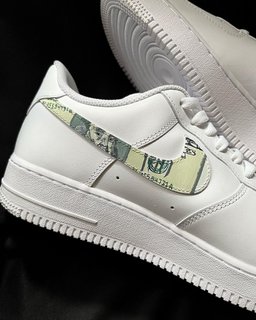 Millionare Money Cartoon Role Green White Custom Air Force 1 - view 3