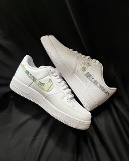 Millionare Money Cartoon Role Green White Custom Air Force 1 - view 4