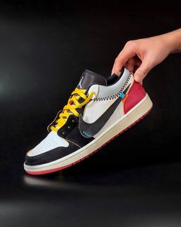 Red Black White Gray Custom Air Force 1 - view 2