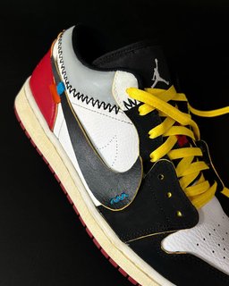 Red Black White Gray Custom Air Force 1 - view 3