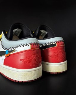 Red Black White Gray Custom Air Force 1 - view 4
