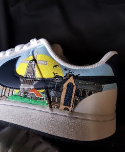 Village Moon Night Cloud Dark Light Blue Black Custom Air Force 1 - view 4