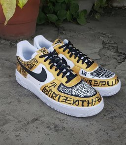 Gothic Black Yellow Font Custom Air Force 1 - view 5