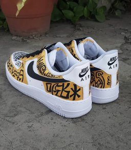 Gothic Black Yellow Font Custom Air Force 1 - view 6