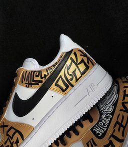 Gothic Black Yellow Font Custom Air Force 1 - view 7