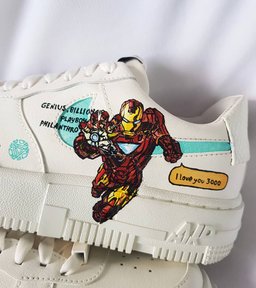 Super Hero Red Blue Brown Custom Air Force 1 - view 2